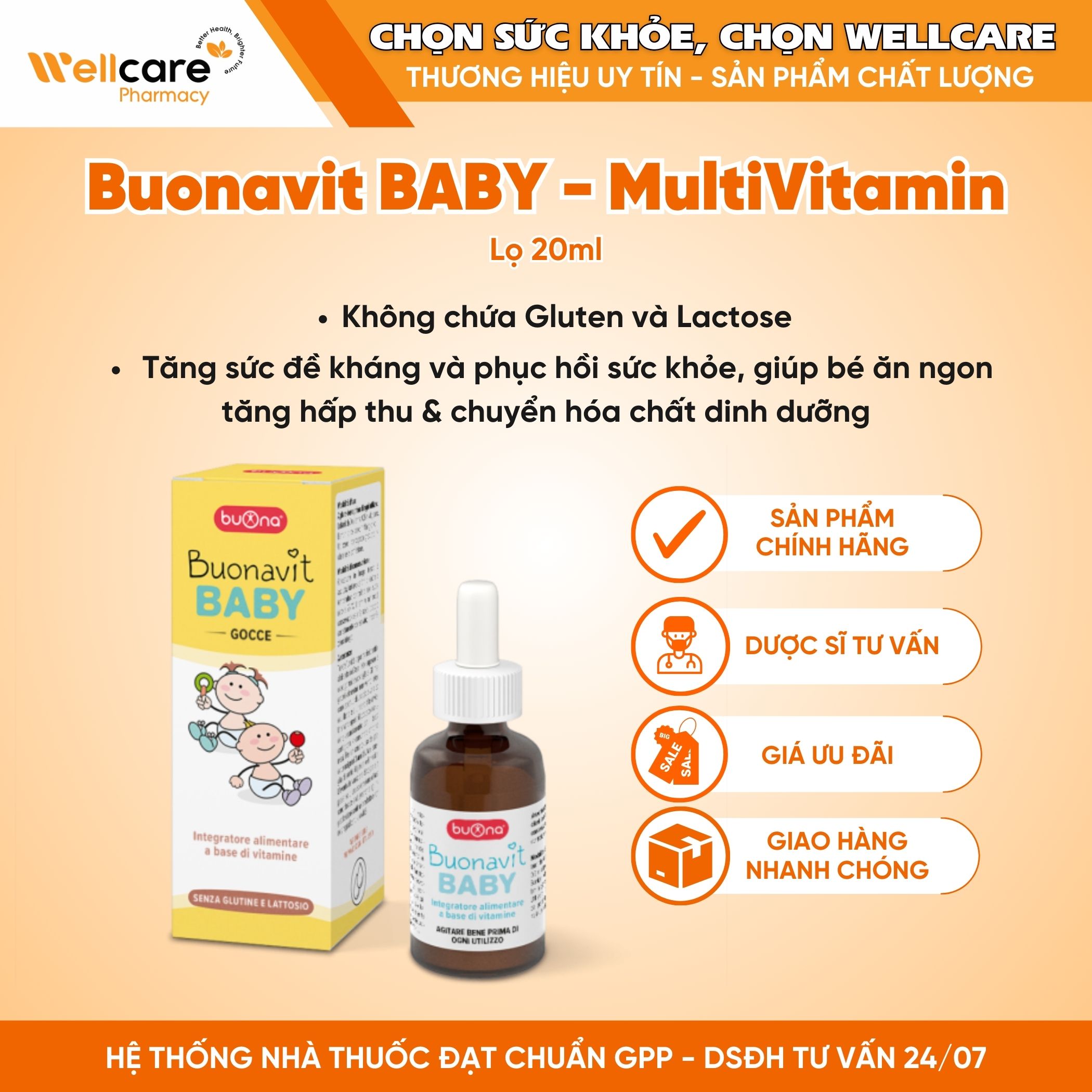 Buonavit Baby – Vitamin tổng hợp nhỏ giọt (Lọ 20ml)
