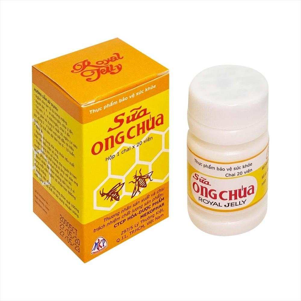 Viên ngậm Sữa Ong Chúa Vitamin C Mekophar bổ sung vitamin C cho cơ thể( Hộp 1 chai x 20 viên)