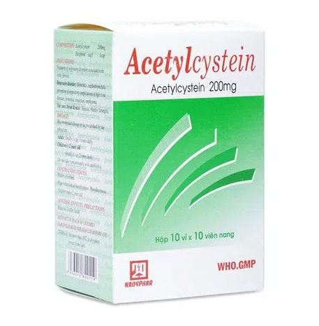 Thuốc Acetylcystein 200mg – Điều trị chứng bệnh đường hô hấp kèm theo tiết chất nhầy (Chai 80 viên)