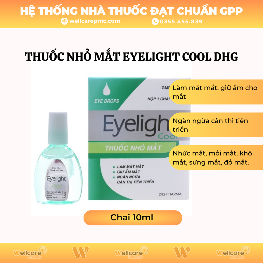 Thuốc nhỏ mắt Eyelight Cool DHG – Làm mát và giữ ẩm cho mắt (10ml)