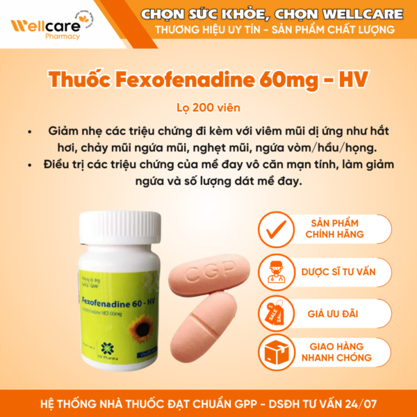 Thuoc Fexofenadine 60mg HV