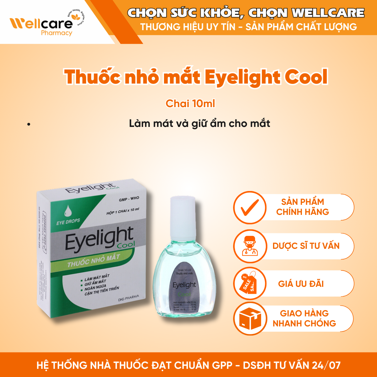 Thuốc nhỏ mắt Eyelight Cool DHG – Làm mát và giữ ẩm cho mắt (10ml)