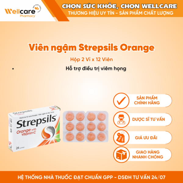 Vien ngam Strepsils Orange