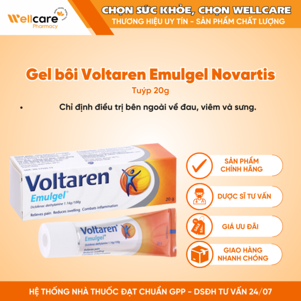 Gel bôi Voltaren Emulgel Novartis