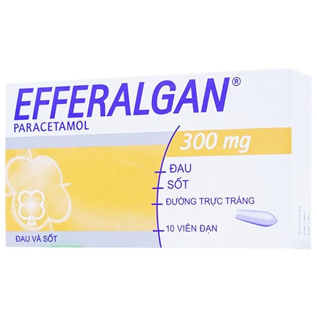 Efferalgan 300mg Đặt DKSH – Giảm đau, hạ sốt (10 viên)