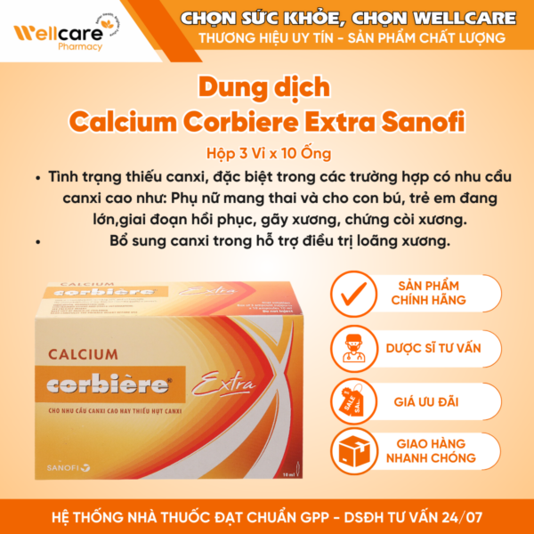 Dung dịch Calcium Corbiere Extra Sanofi