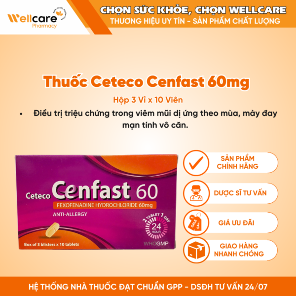 Thuốc Cetecocenfast 60mg