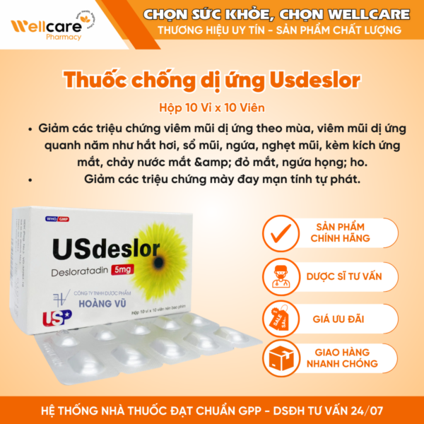 Thuốc chống dị ứng Usdeslor