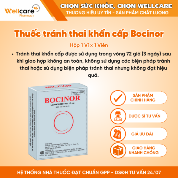 Thuốc tránh thai khẩn cấp Bocinor