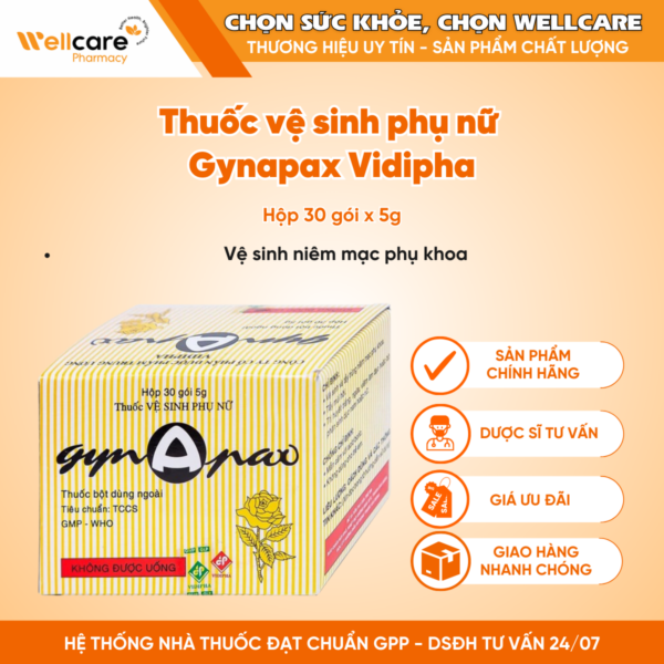 Thuốc vệ sinh phụ nữ Gynapax Vidipha