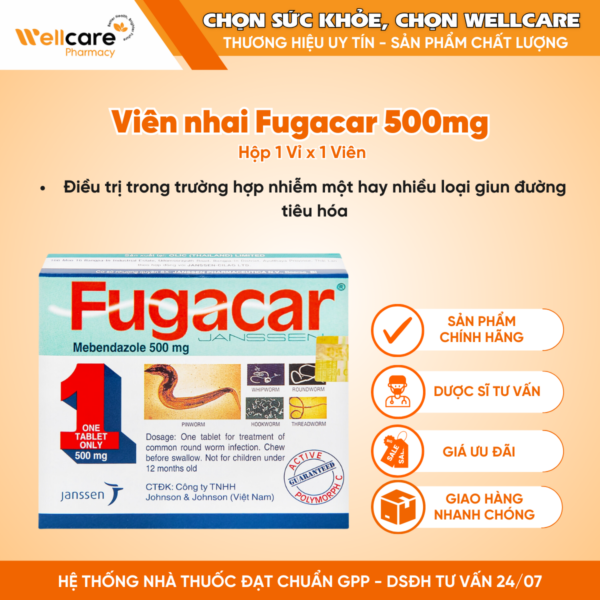 Vien nhai Fugacar 500mg