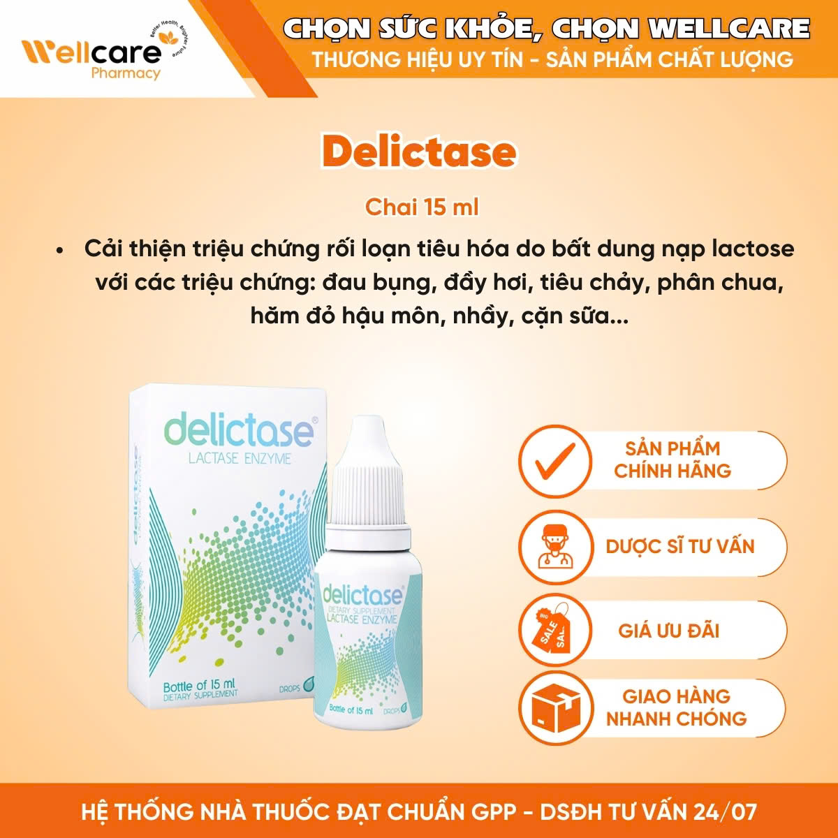 Delictasee® Oral Drops – Lựa chọn đầu tay cho bé bất dung nạp lactose (lọ 15ml)