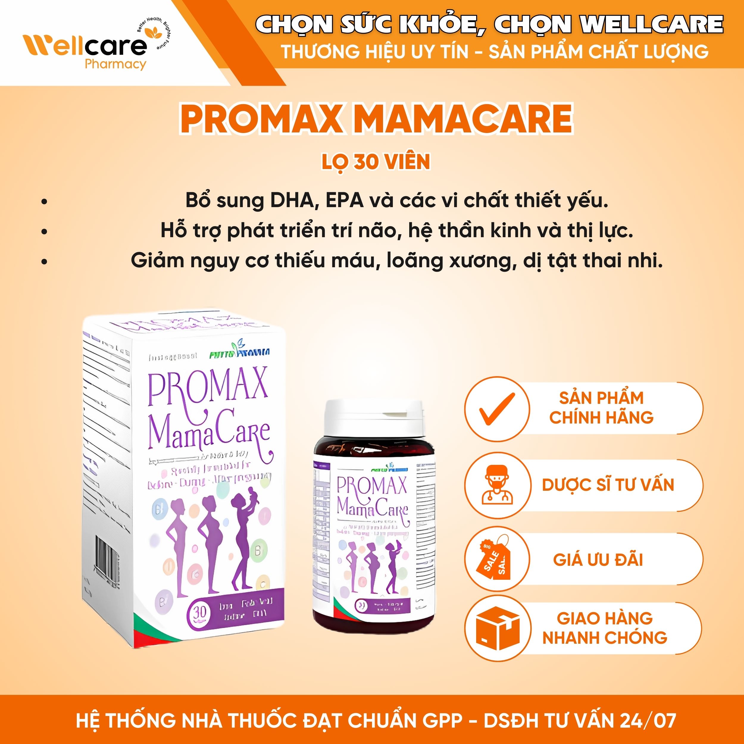 PROMAX MamaCare – Bí quyết dinh dưỡng toàn diện cho mẹ bầu (Lọ 30 viên)