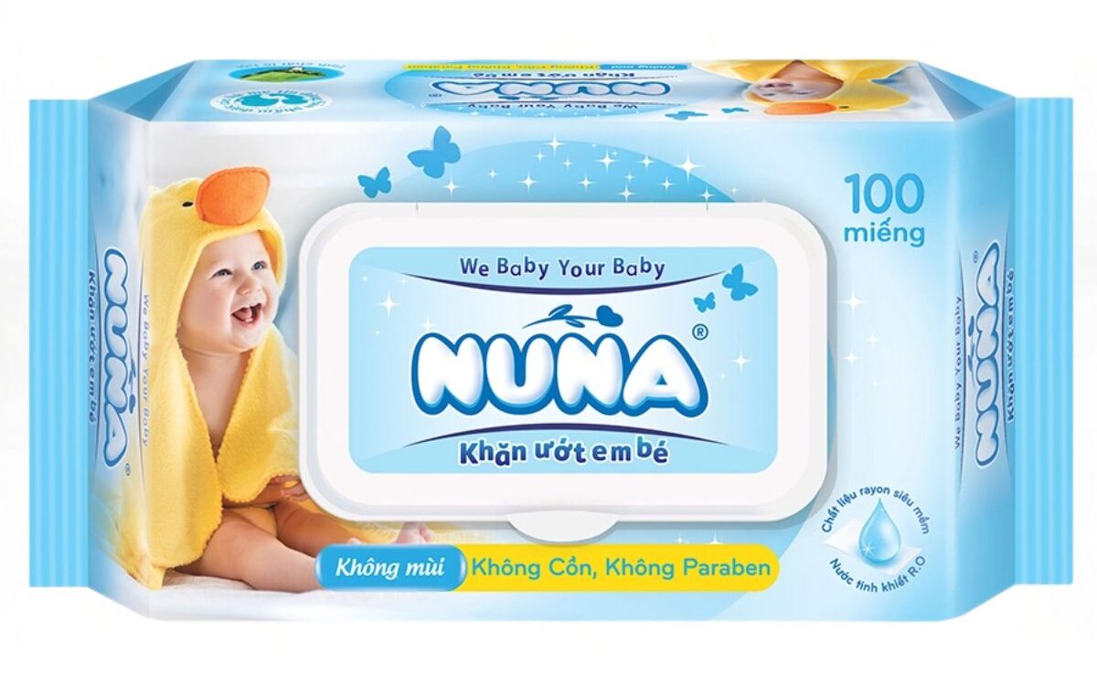 Khăn Ướt Em Bé Nuna 100 Miếng - Không Mùi
