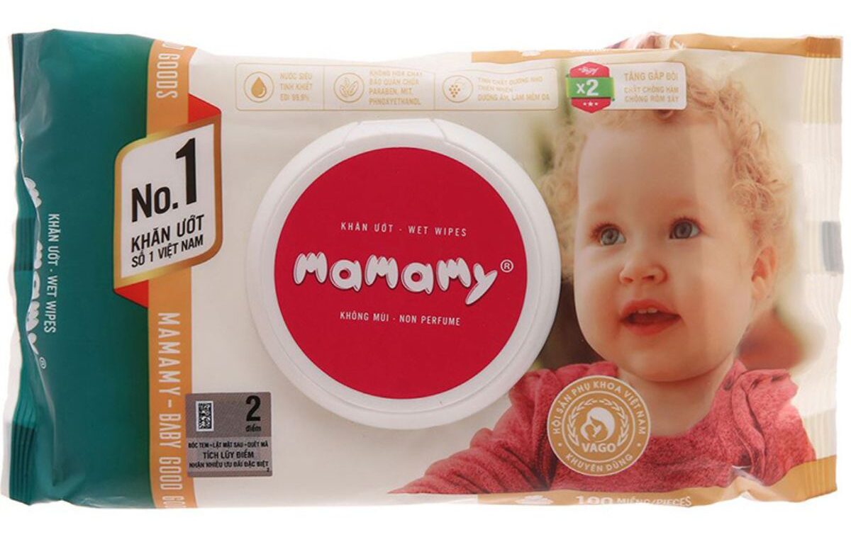 Khăn ướt Mamamy không mùi 100 tờ