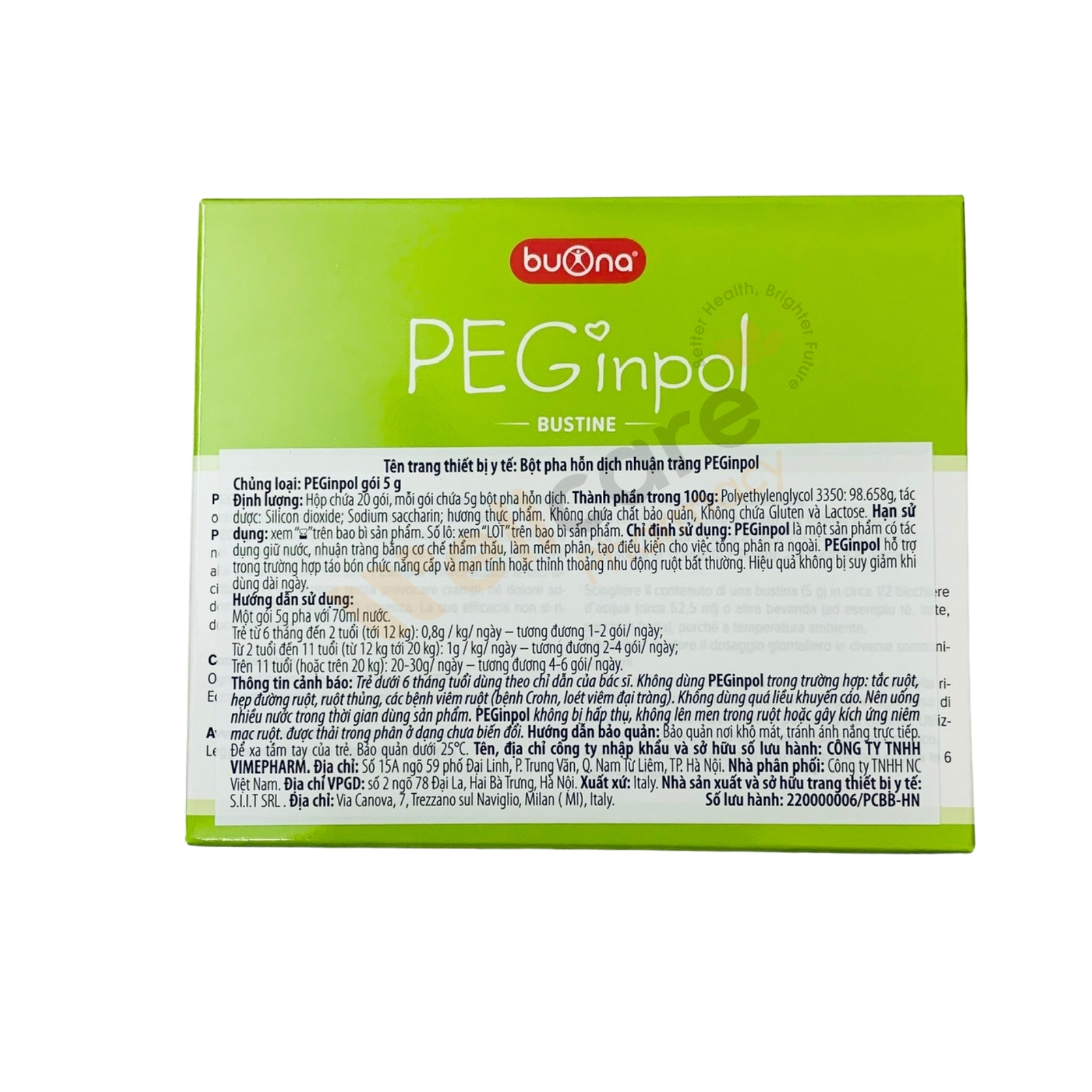 PEGinPol (Macrogol 3350) bột nhuận tràng thẩm thấu, trị táo bón cho trẻ - Hộp 20 gói - Ảnh 7