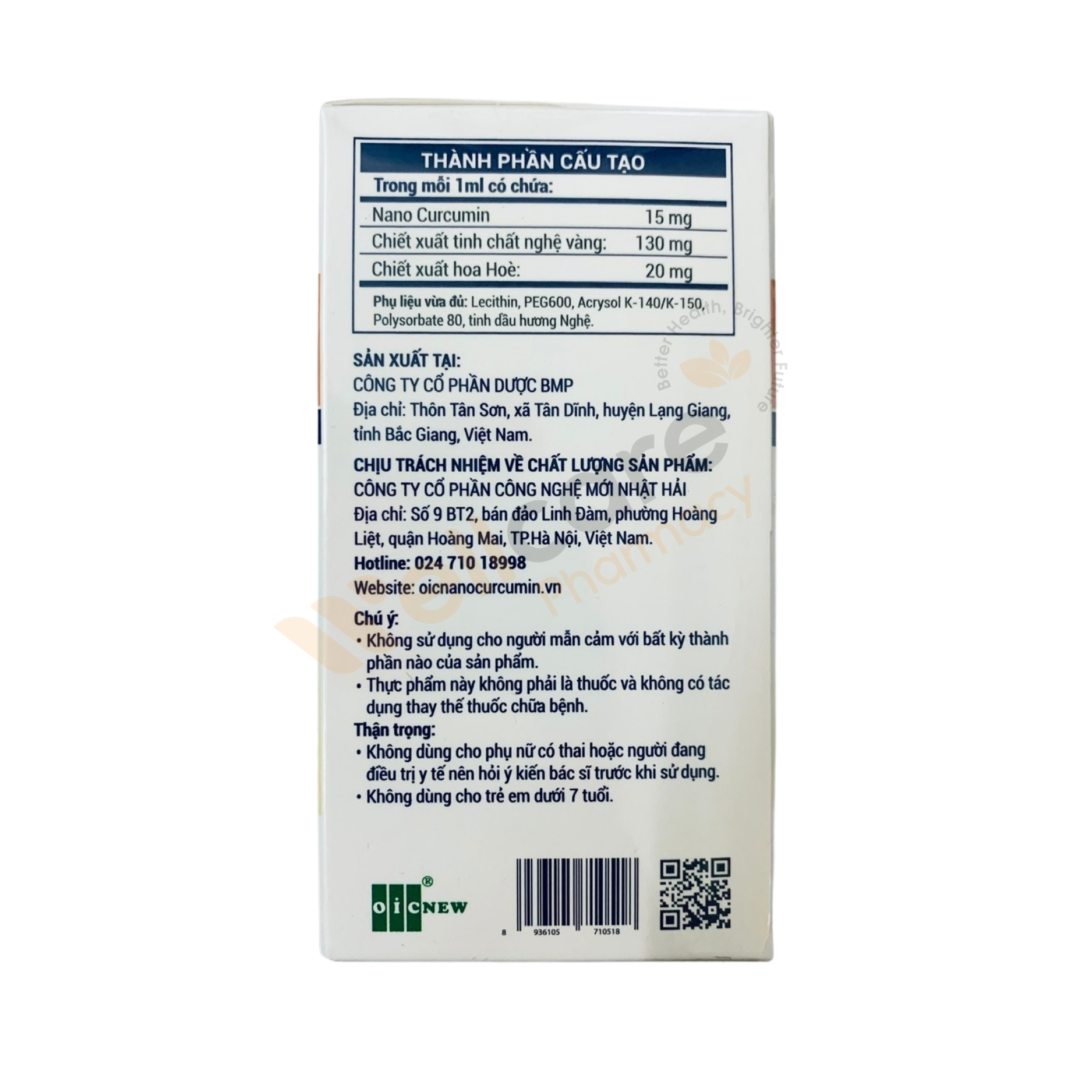 Nano Curcumin Wellcare – Hỗ trợ giảm acid dịch vị, giúp bảo vệ niêm mạc dạ dày-tá tràng (Lọ 50 ml) - Ảnh 4