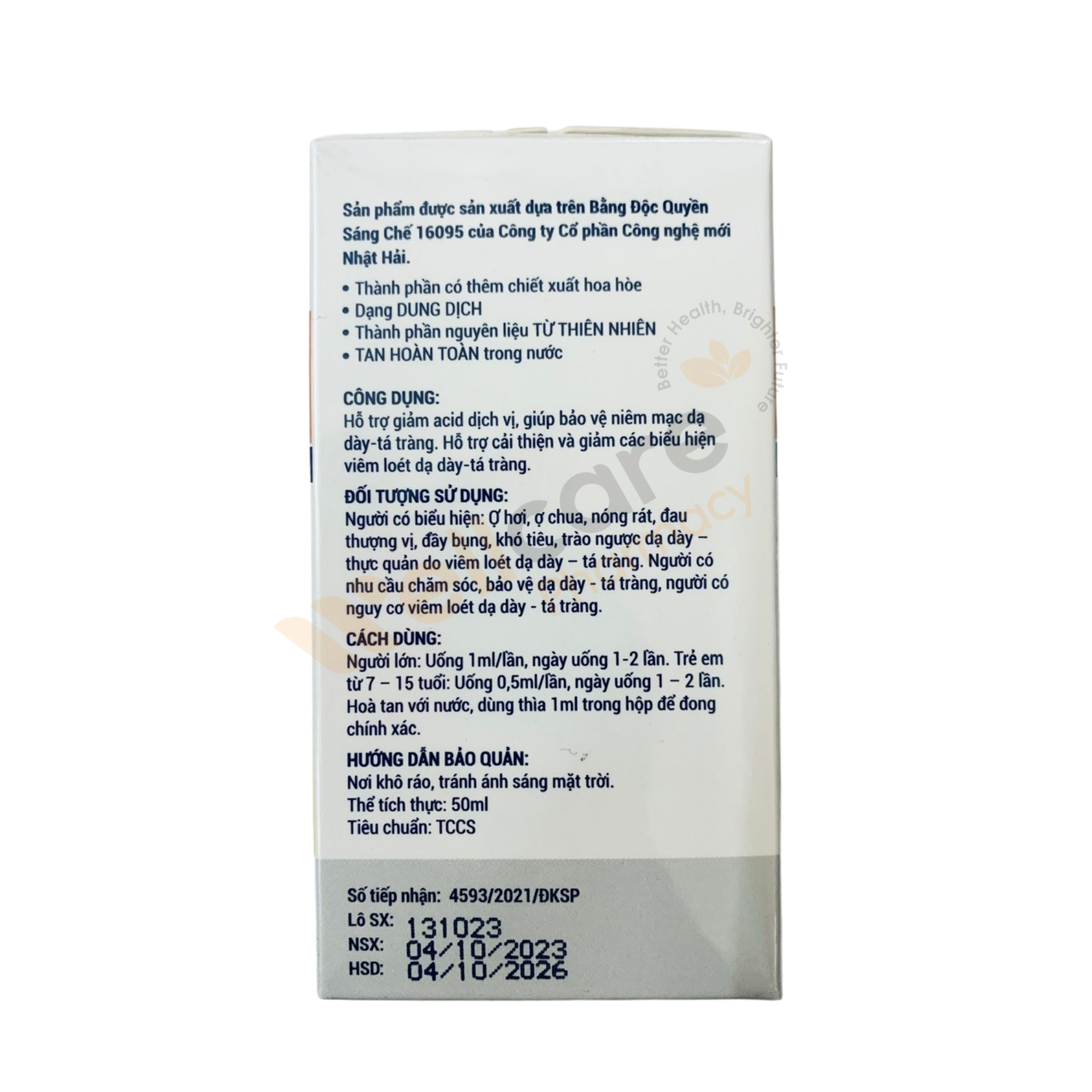 Nano Curcumin Wellcare – Hỗ trợ giảm acid dịch vị, giúp bảo vệ niêm mạc dạ dày-tá tràng (Lọ 50 ml) - Ảnh 3