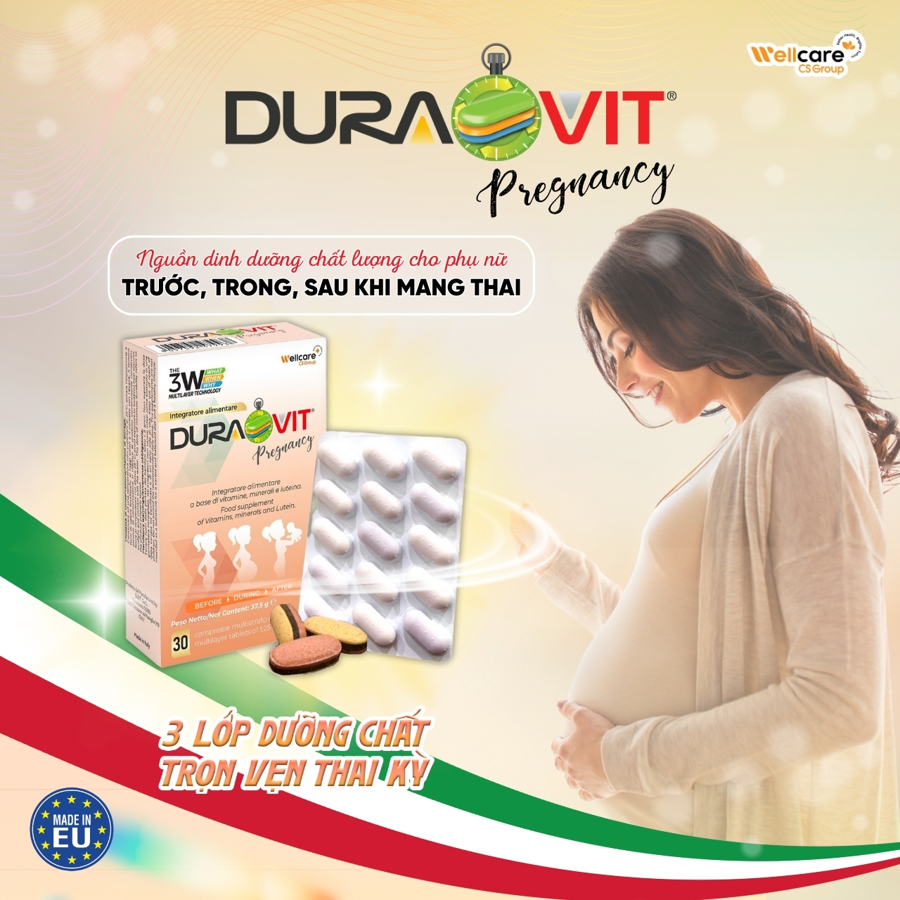 DURAVIT Pregnancy – Bổ sung dưỡng chất số 1 cho phụ nữ chuẩn bị mang thai, đang mang thai và cho con bú (Hộp 30 viên) - Ảnh 6