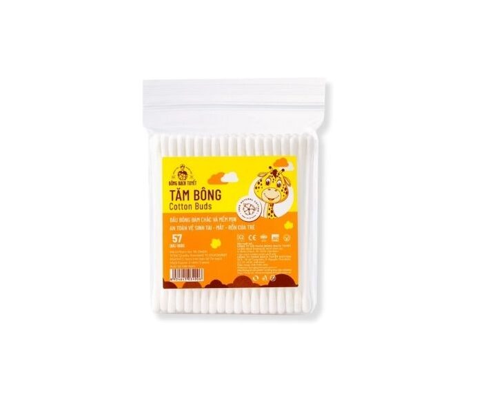 Tăm bông Bạch Tuyết trẻ em thân nhựa - Gói 57 que