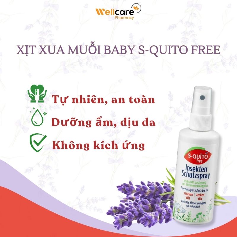 Công dụng xịt xua muỗi Baby S-quito Free