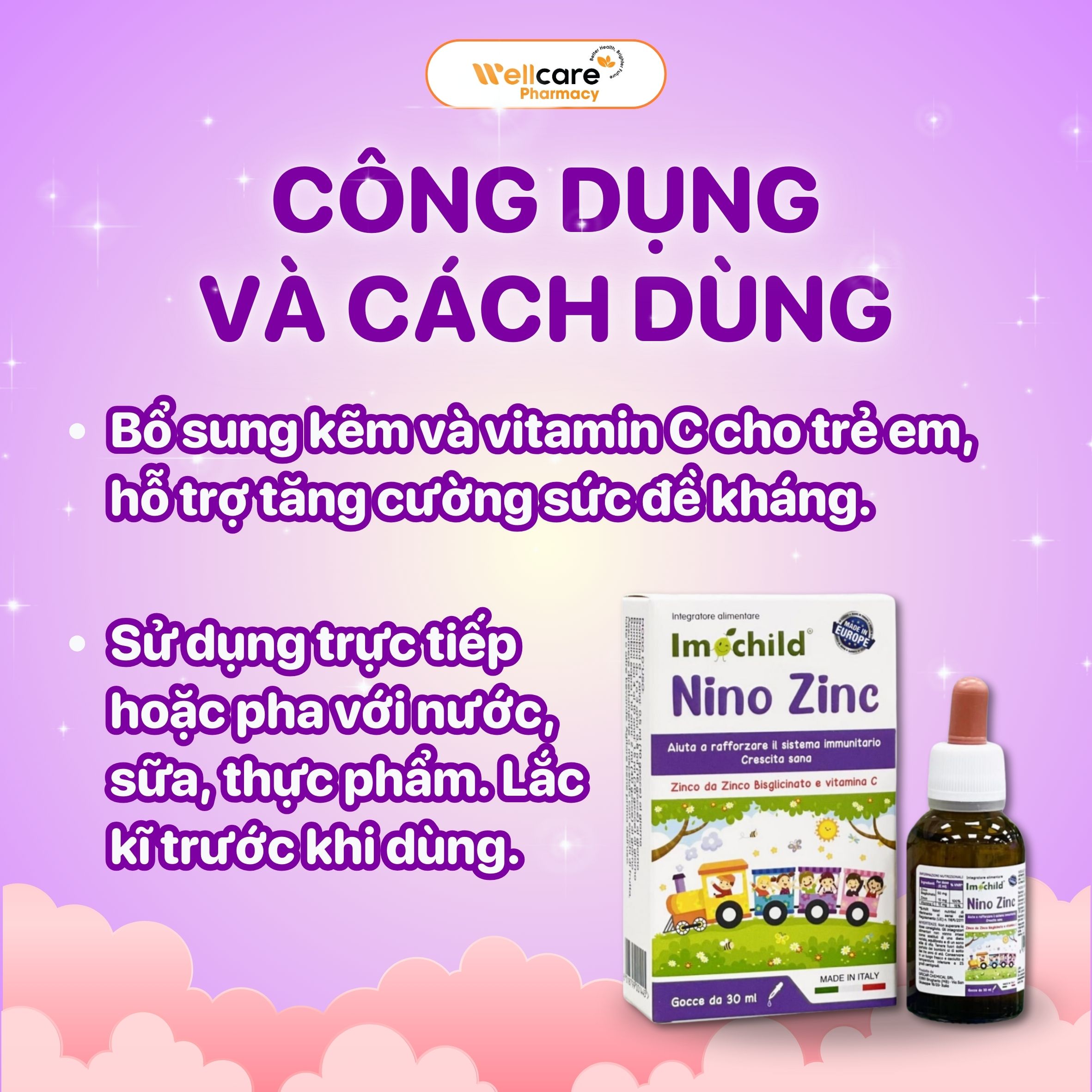 Công dụng Imochild Nino ZinC