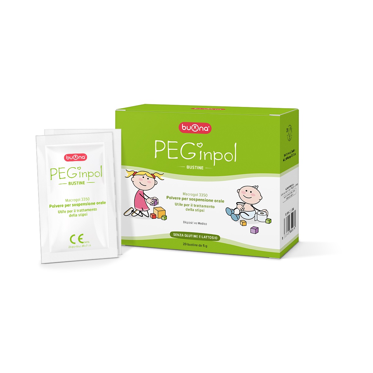 PEGinPol (Macrogol 3350) bột nhuận tràng thẩm thấu, trị táo bón cho trẻ - Hộp 20 gói