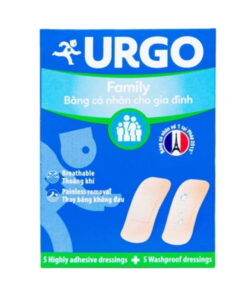 Băng cá nhân độ dính cao, co giãn tốt Urgo Family size 2cm x 6cm -10 miếng