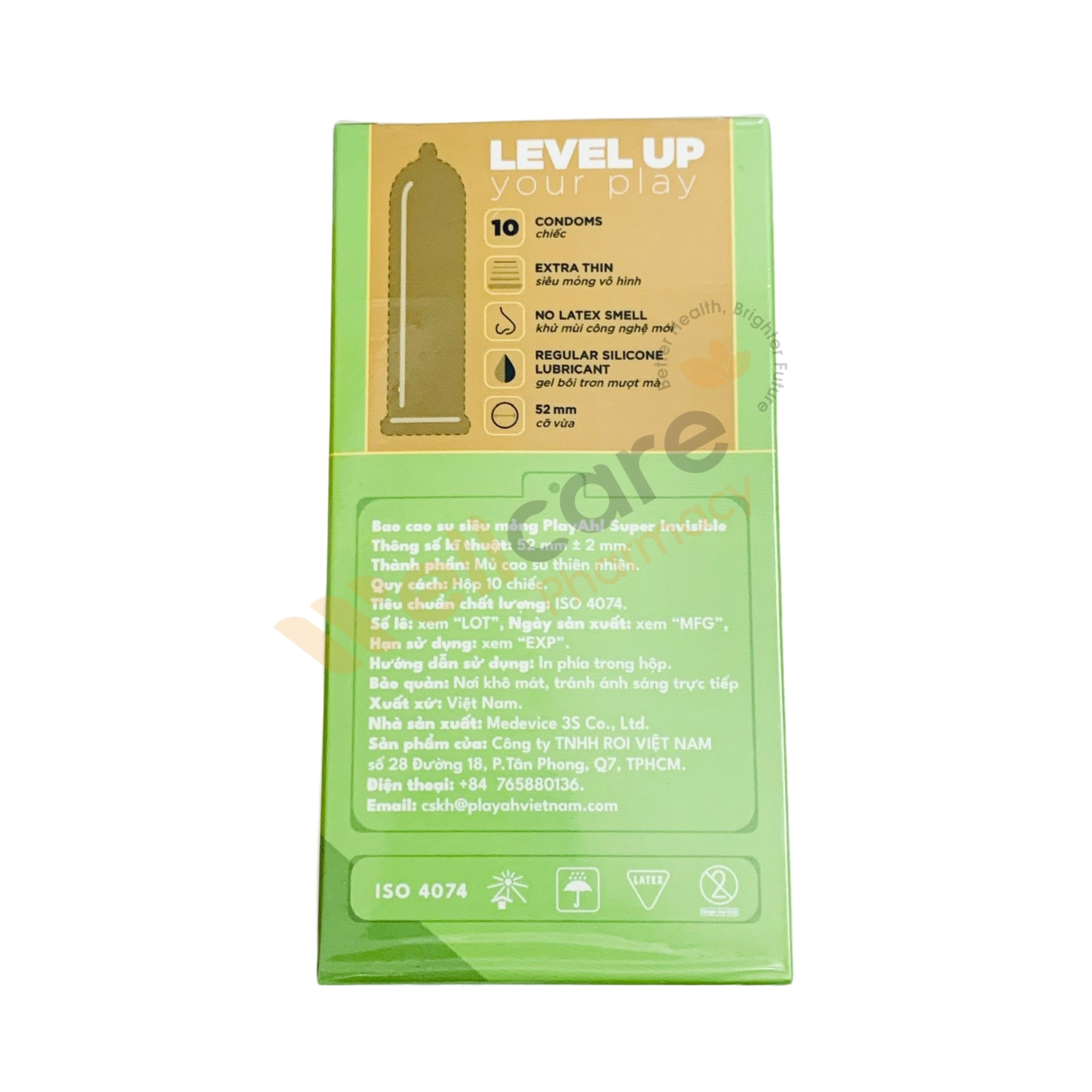 Bao cao su PLAYAH Siêu Mỏng Khổng Lồ Giant Invisible – Hộp 10 cái - Ảnh 4