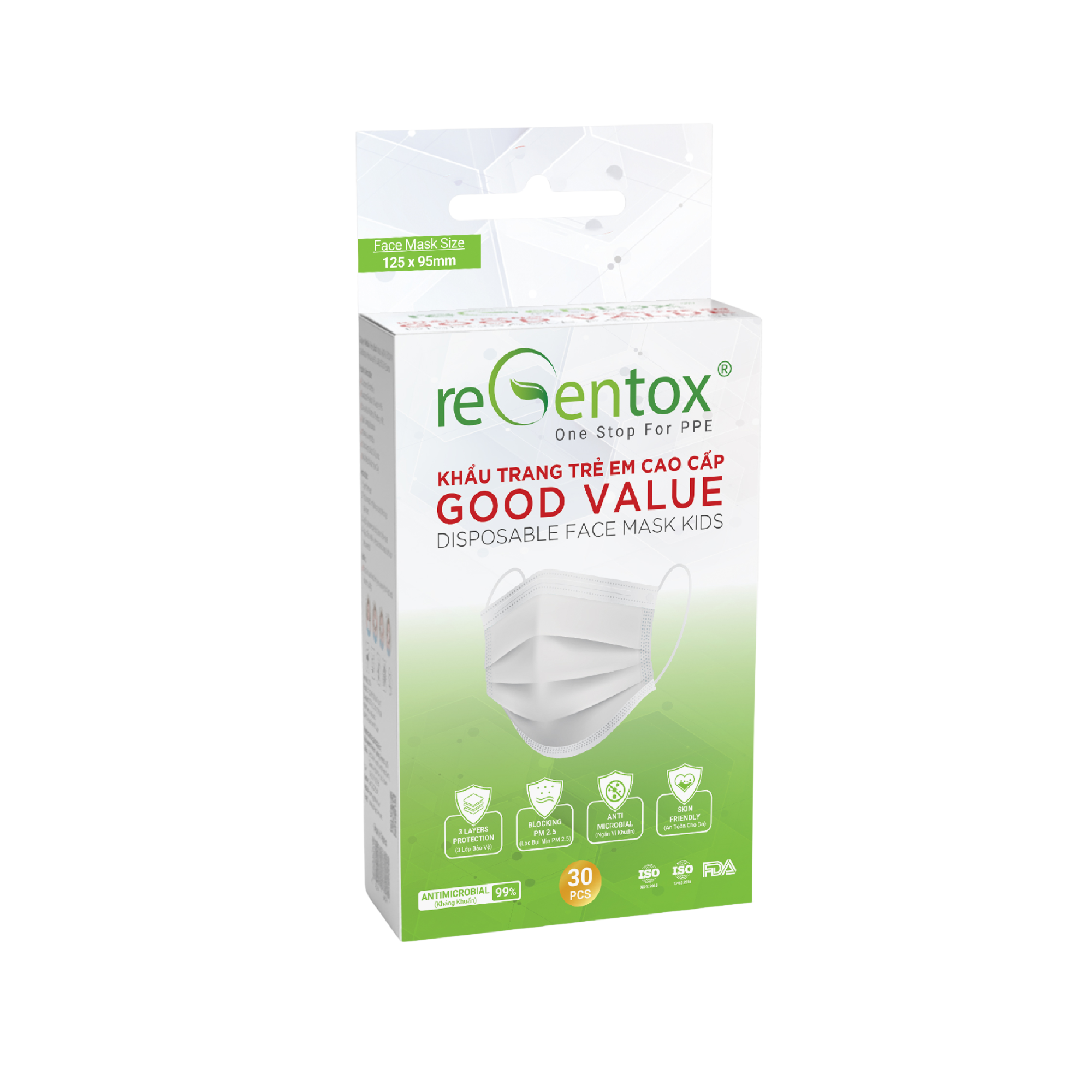 Khẩu Trang Trẻ Em Cao Cấp – GoodValue – 0 Đến 6 Tuổi – Hộp 30 Cái