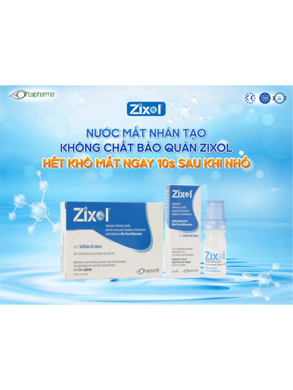 Nước mắt nhân tạo Zixol 0.6ml (Tép) – Bảo vệ giác mạc và chống khô mắt - Ảnh 3